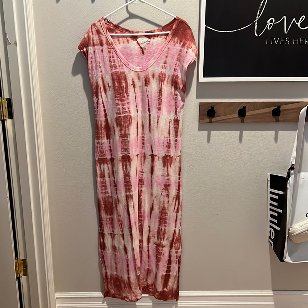 Universal thread tie die tee shirt dress